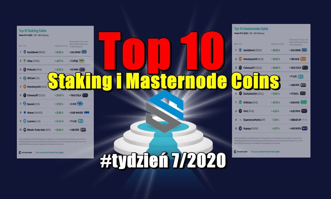 Top 10 Staking i Masternode Coins - #tydzień 7/2020